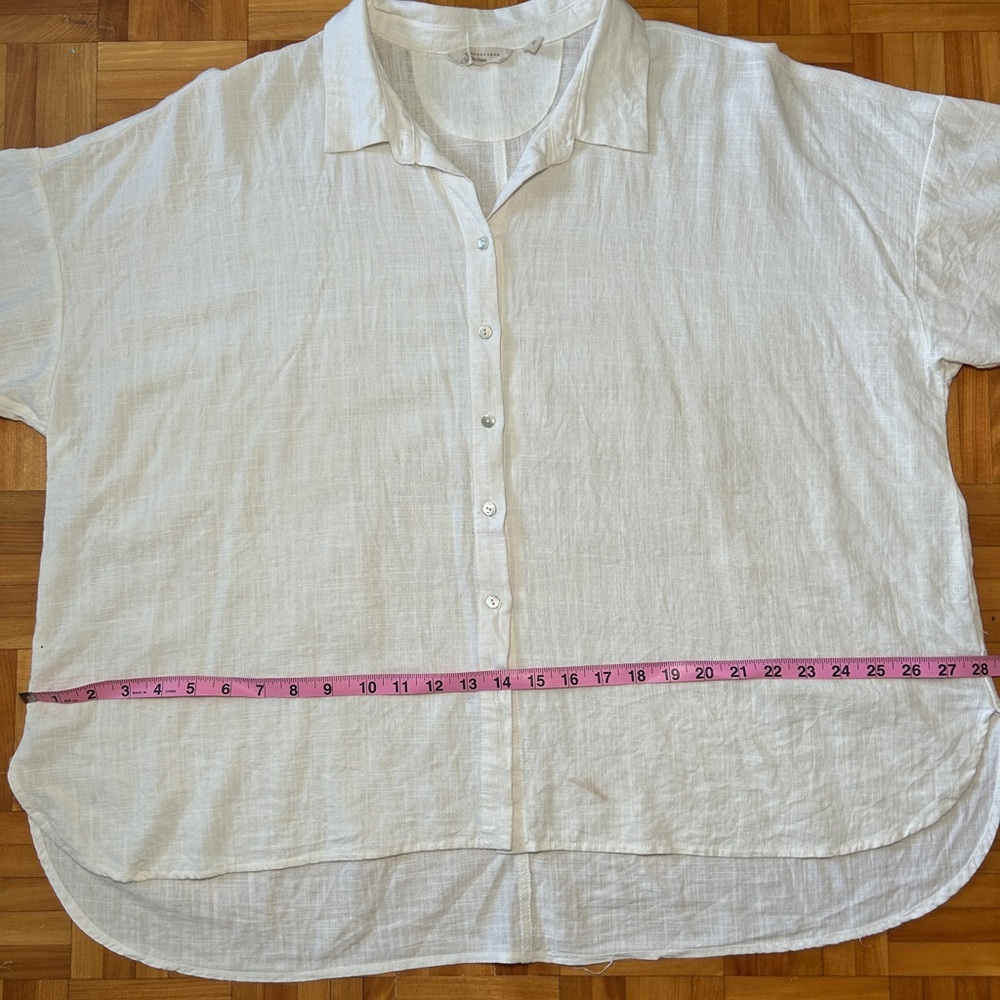 Linen Cream Button-Up Top - Picture 13 of 14